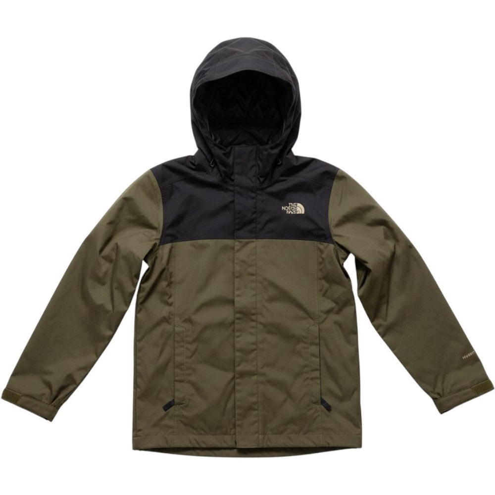 The North Face Rain Jacket Boys Small 7/8 Olive Green Black Hooded Mesh Gorpcore